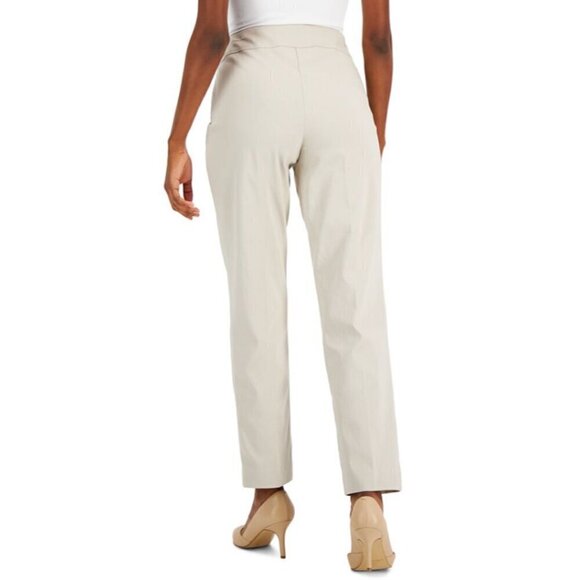 JM Collection Studded XL Petite Beige High-Waisted Straight-Leg Dress Pants NWT - Picture 2 of 11